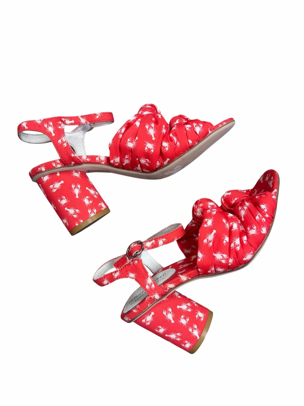 Jeffrey Campbell for Anthropologie Red‎ Lobster Block Heel Sandals 6.5